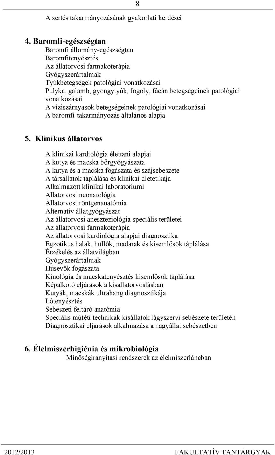 FAKULTATÍV TANTÁRGYAI - PDF Ingyenes letöltés