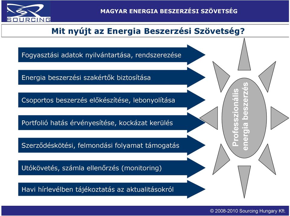 beszerzés előkészítése, lebonyolítása Portfolió hatás érvényesítése, kockázat kerülés