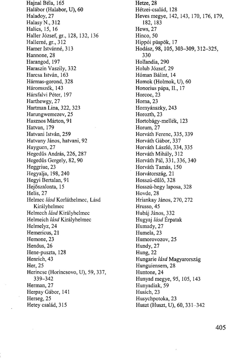 hatvani, 92 Hayguen, 27 Hegedűs András, 226, 287 Hegedűs Gergely, 82, 90 Heggriue, 23 Hegyalja, 198, 240 Hegyi Bertalan, 91 Hejöszalonta, 15 Helis, 27 Helmec lásd Korláthelmec, Lásd Királyhelmec