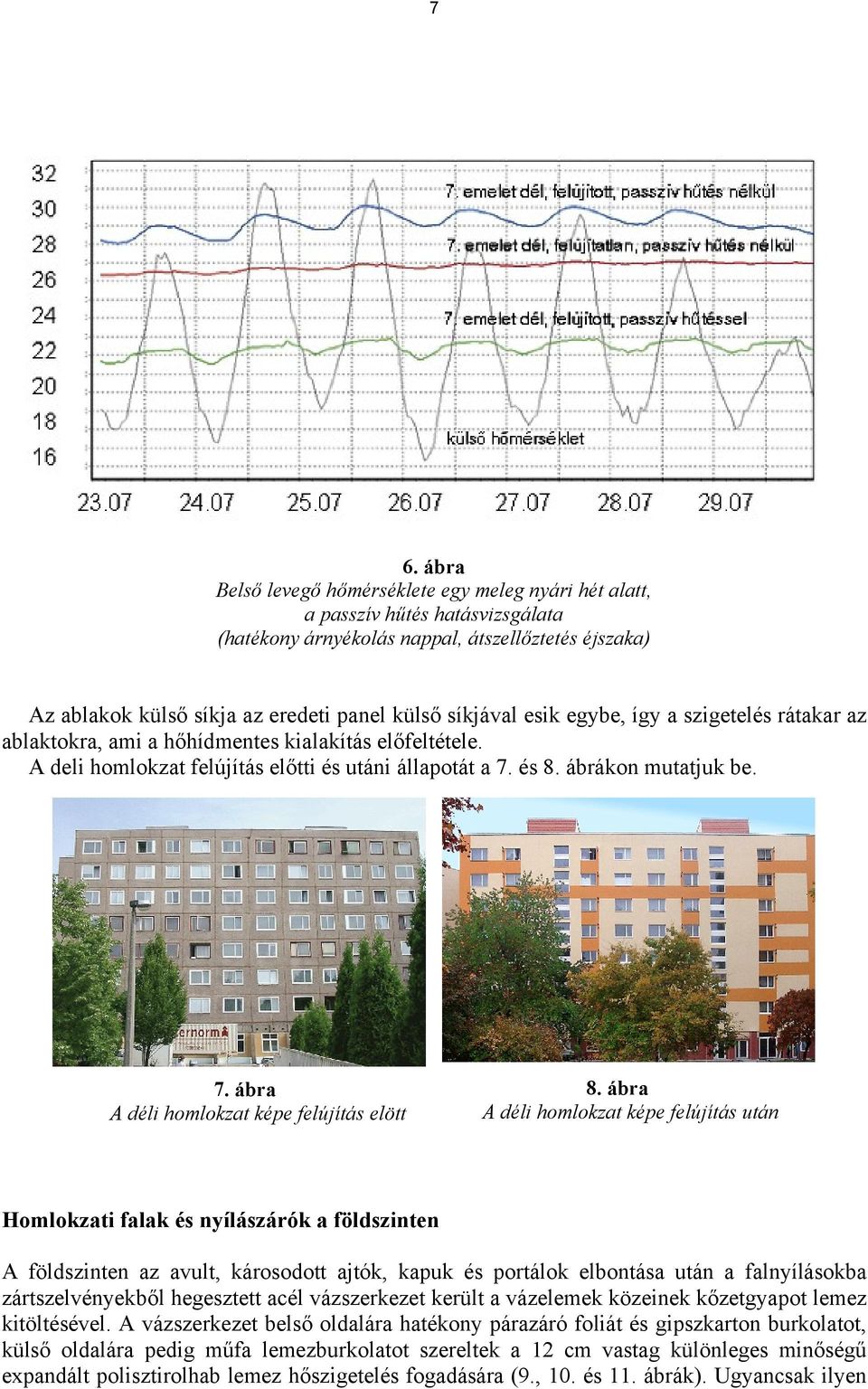 és 8. ábrákon mutatjuk be. 7. ábra A déli homlokzat képe felújítás elött 8.