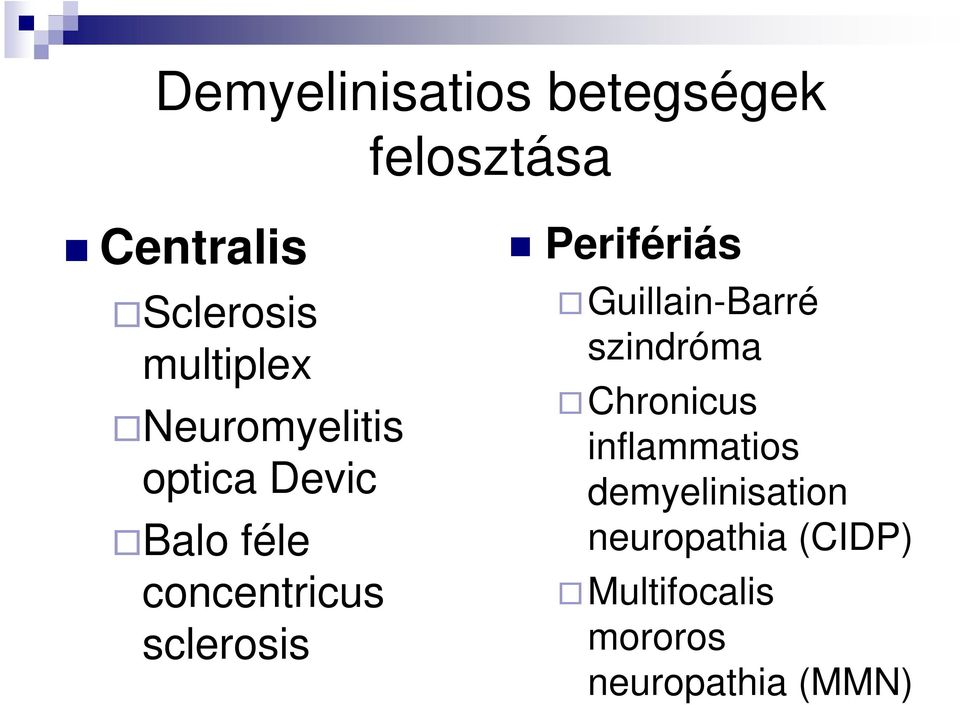 sclerosis Perifériás Guillain-Barré szindróma Chronicus