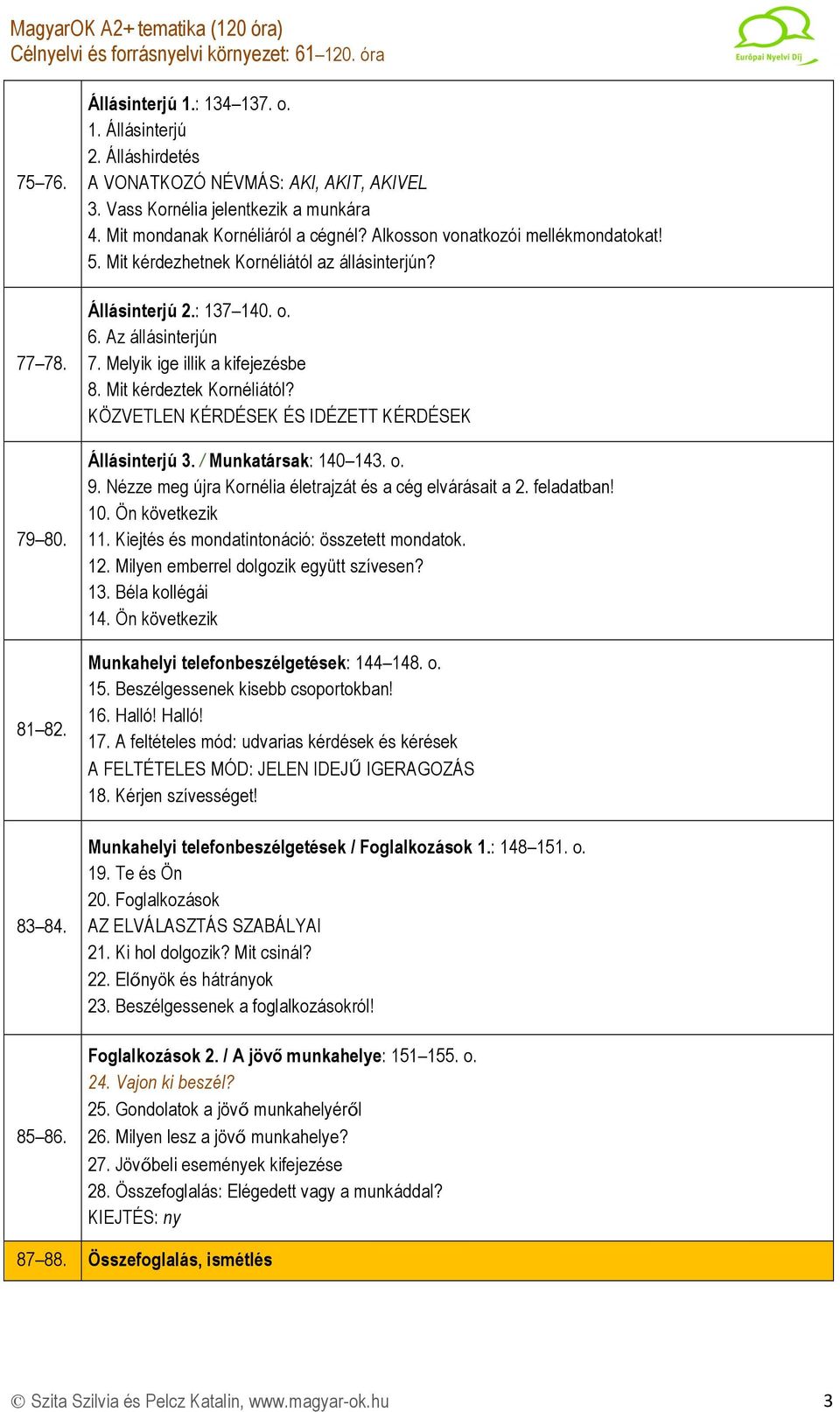 Melyik ige illik a kifejezésbe 8. Mit kérdeztek Kornéliától? KÖZVETLEN KÉRDÉSEK ÉS IDÉZETT KÉRDÉSEK Állásinterjú 3. / Munkatársak: 140 143. o. 9.