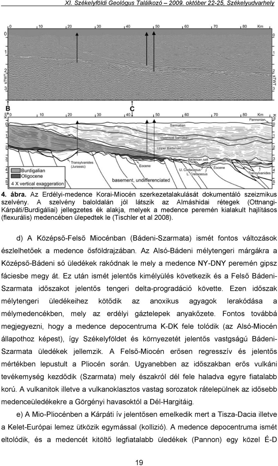 (Tischler et al 2008). d) A Középső-Felső Miocénban (Bádeni-Szarmata) ismét fontos változások észlelhetőek a medence ősföldrajzában.