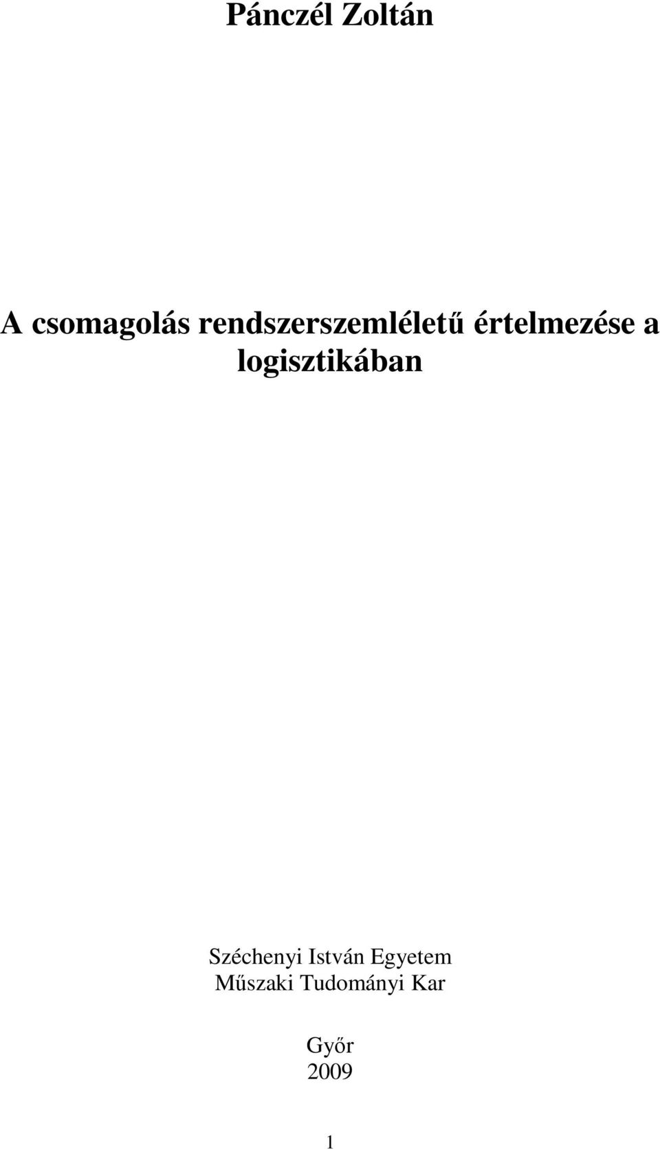 logisztikában Széchenyi István