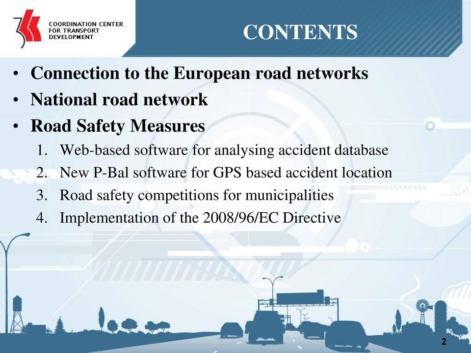 Web-based software for analysing accident database 2.