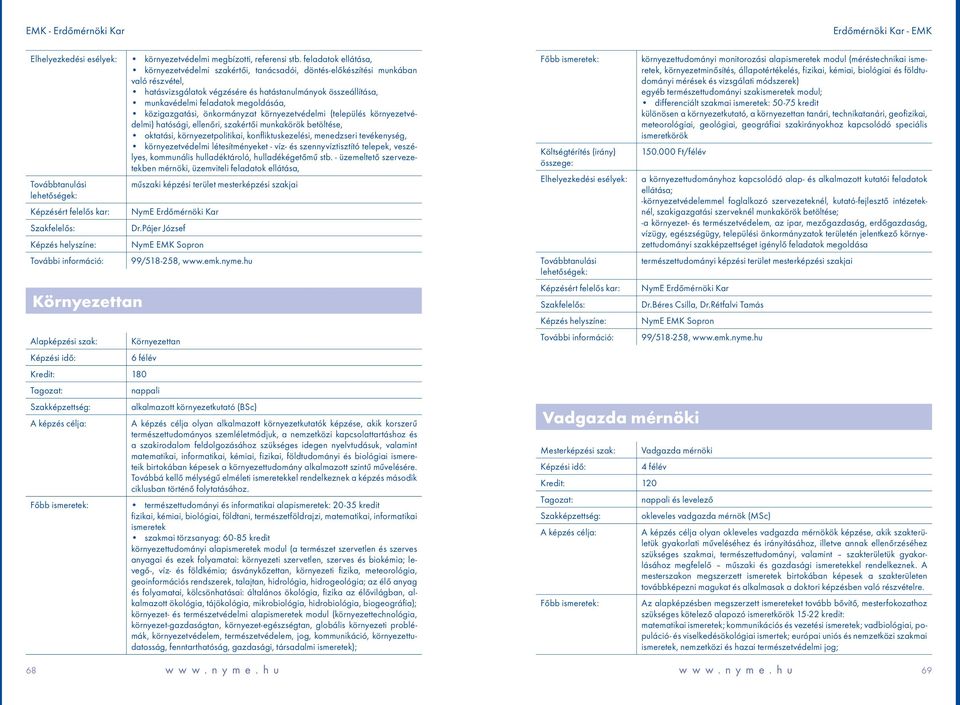 megoldásáa, közigazgatási, önkormányzat környezetvédelmi (település környezetvédelmi) hatósági, ellenőri, szakértői munkakörök betöltése, oktatási, környezetpolitikai, konfliktuskezelési, menedzseri