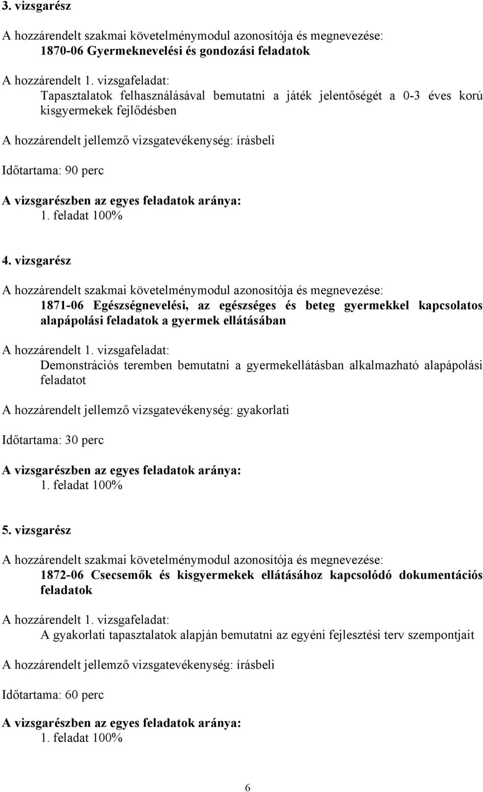vizsgarészben az egyes feladatok aránya: 1. feladat 100% 4.