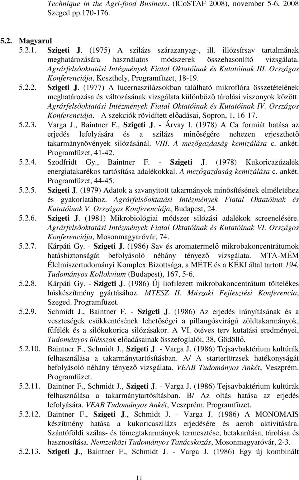 Országos Konferenciája, Keszthely, Programfüzet, 18-19. 5.2.2. Szigeti J.