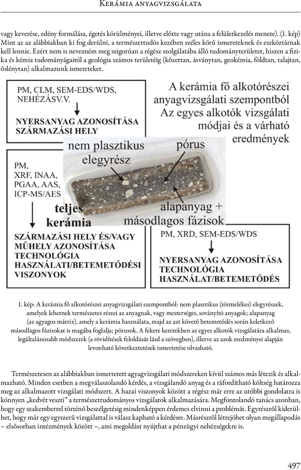 Ezért nem is nevezném meg szigorúan a régész szolgálatába álló tudományterületet, hiszen a fizika és kémia tudományágaitól a geológia számos területéig (kőzettan, ásványtan, geokémia, földtan,