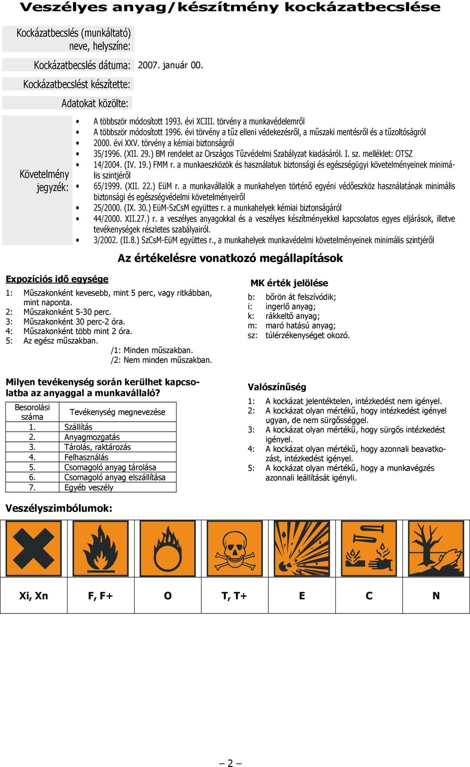 ) M rendelet az Országos Tőzvédelmi Szabályzat kiadásáról. I. sz. melléklet: OTSZ 14/2004. (IV. 19.) FMM r.