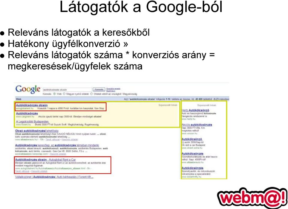 ügyfélkonverzió» Releváns látogatók