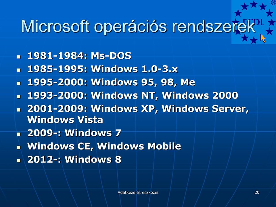 2000 2001-2009: Windows XP, Windows Server, Windows Vista 2009-: