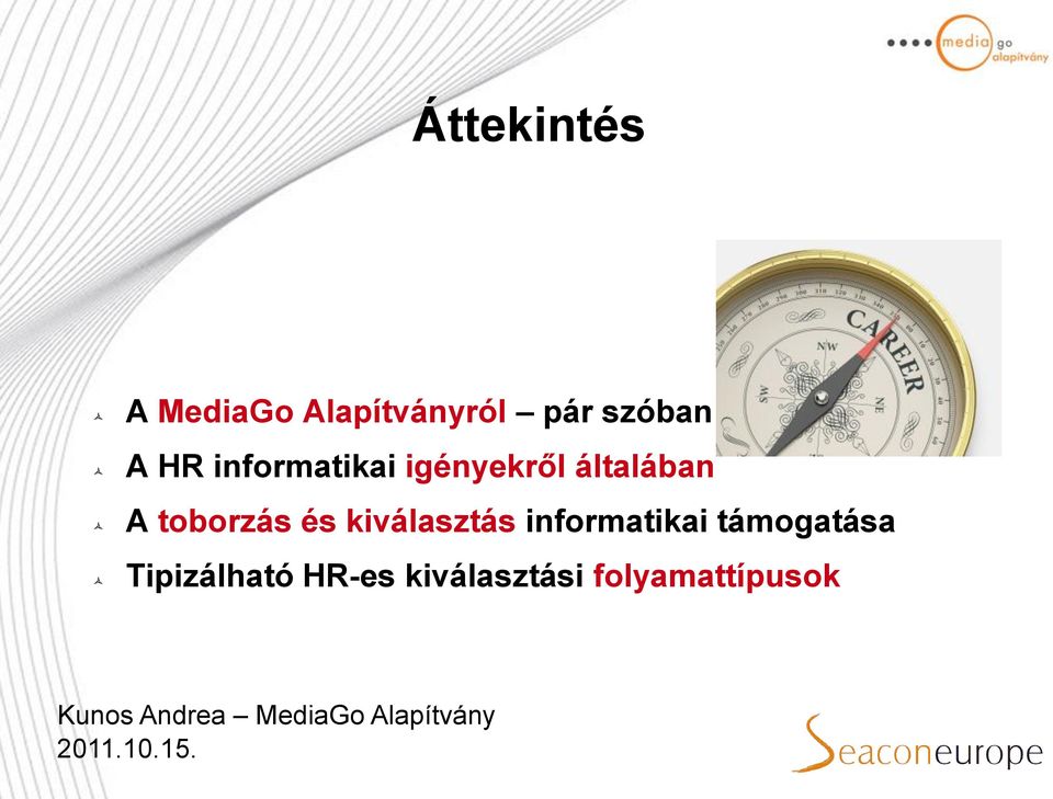 kiválasztás informatikai támogatása Tipizálható HR-es