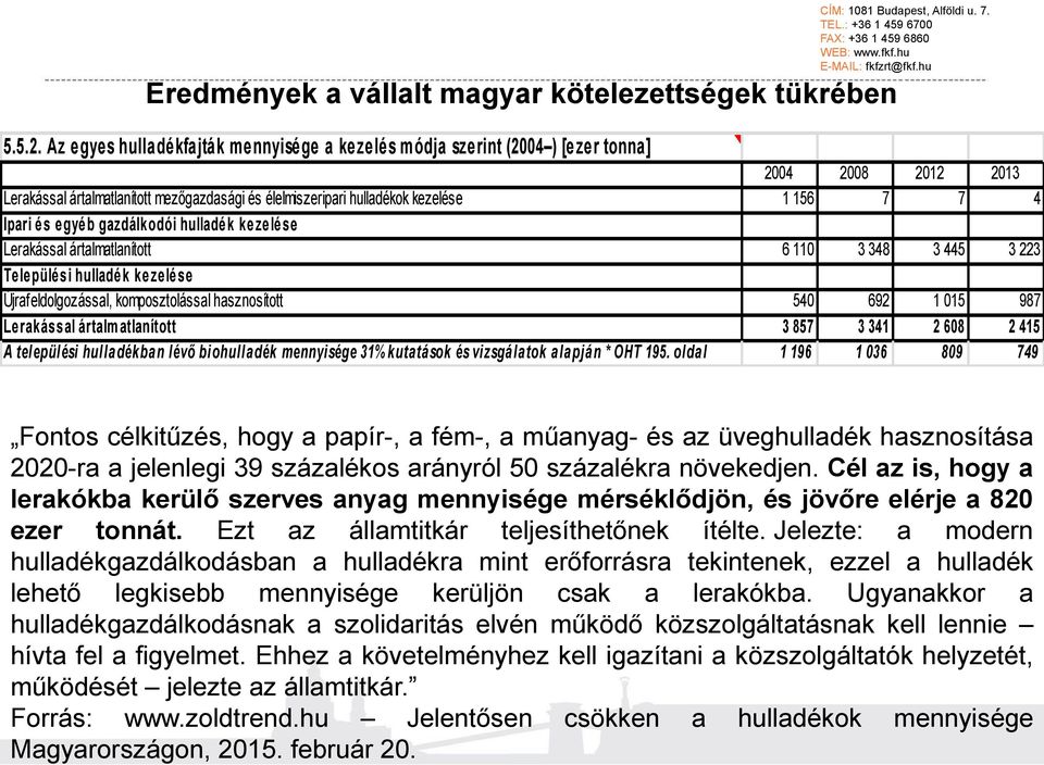 Jelezte: a modern hulladékgazdálkodásban a hulladékra mint erőforrásra tekintenek, ezzel a hulladék lehető legkisebb mennyisége kerüljön csak a lerakókba.