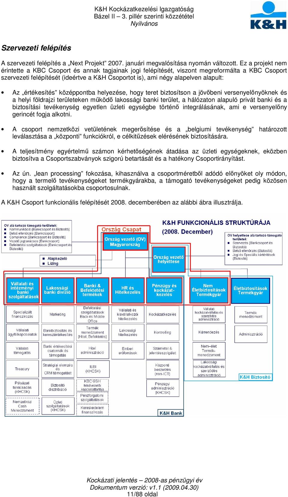értékesítés középpontba helyezése, hogy teret biztosítson a jövıbeni versenyelınyöknek és a helyi földrajzi területeken mőködı lakossági banki terület, a hálózaton alapuló privát banki és a
