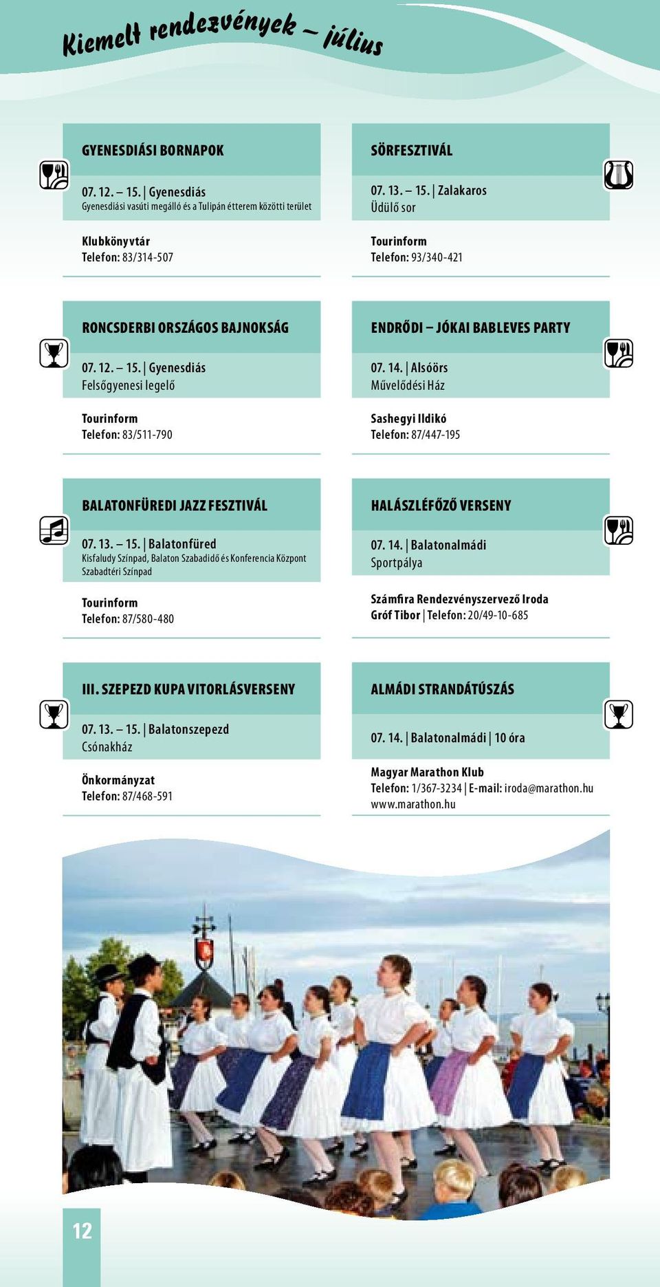 14. Balatonalmádi Sportpálya Számfira Rendezvényszervező Iroda Gróf Tibor Telefon: 20/49-10-685 III. Szepezd Kupa vitorlásverseny 07. 13. 15.