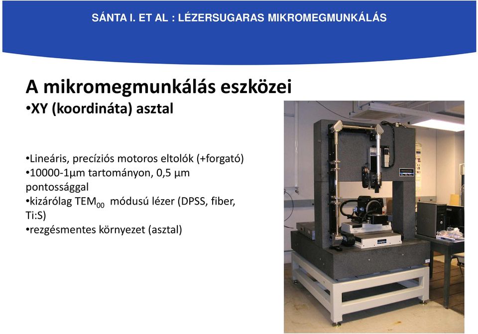 10000-1µm tartományon, 0,5 µm pontossággal kizárólag