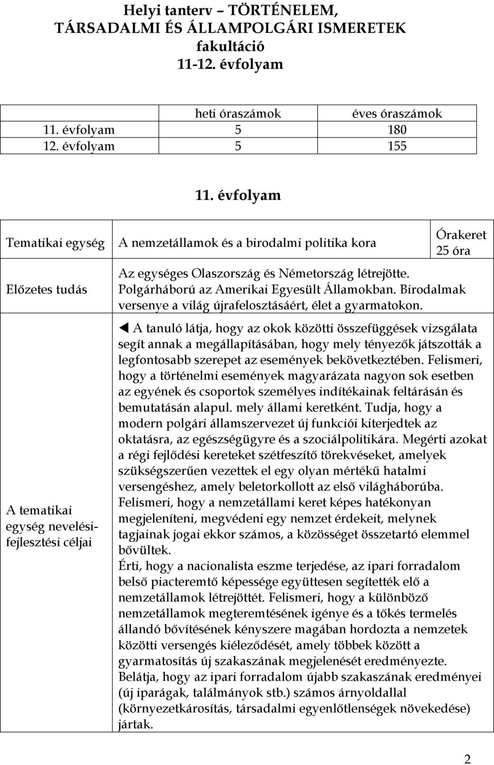 Polgárháború az Amerikai Egyesült Államokban. Birodalmak versenye a világ újrafelosztásáért, élet a gyarmatokon.