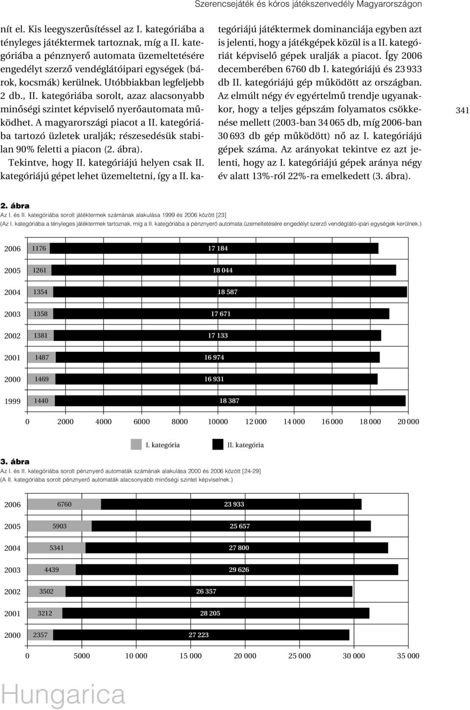 kategóriába sorolt, azaz alacsonyabb minõségi szintet képviselõ nyerõautomata mûködhet. A magyarországi piacot a II. kategóriába tartozó üzletek uralják; részesedésük stabilan 90% feletti a piacon (2.
