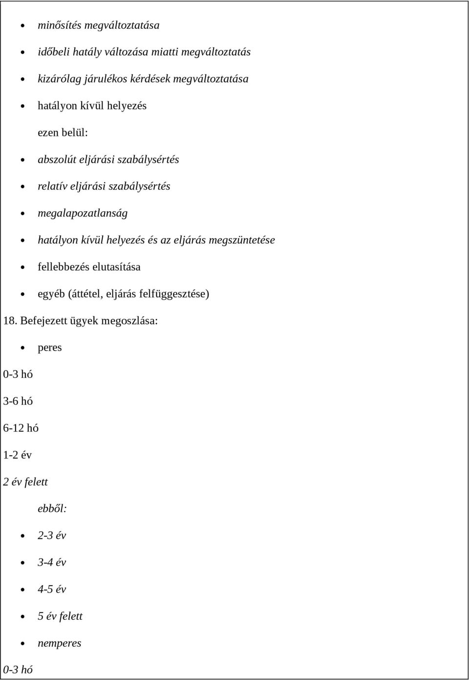 megalapozatlanság hatályon kívül helyezés és az eljárás megszüntetése fellebbezés elutasítása egyéb (áttétel,