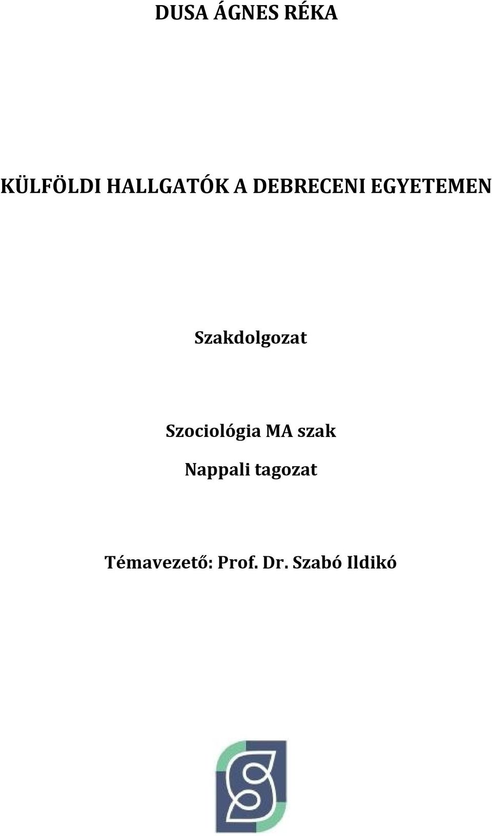 Szociológia MA szak Nappali
