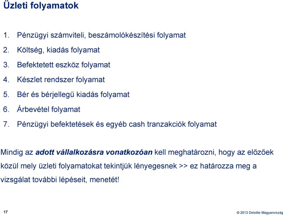 Árbevétel folyamat 7.