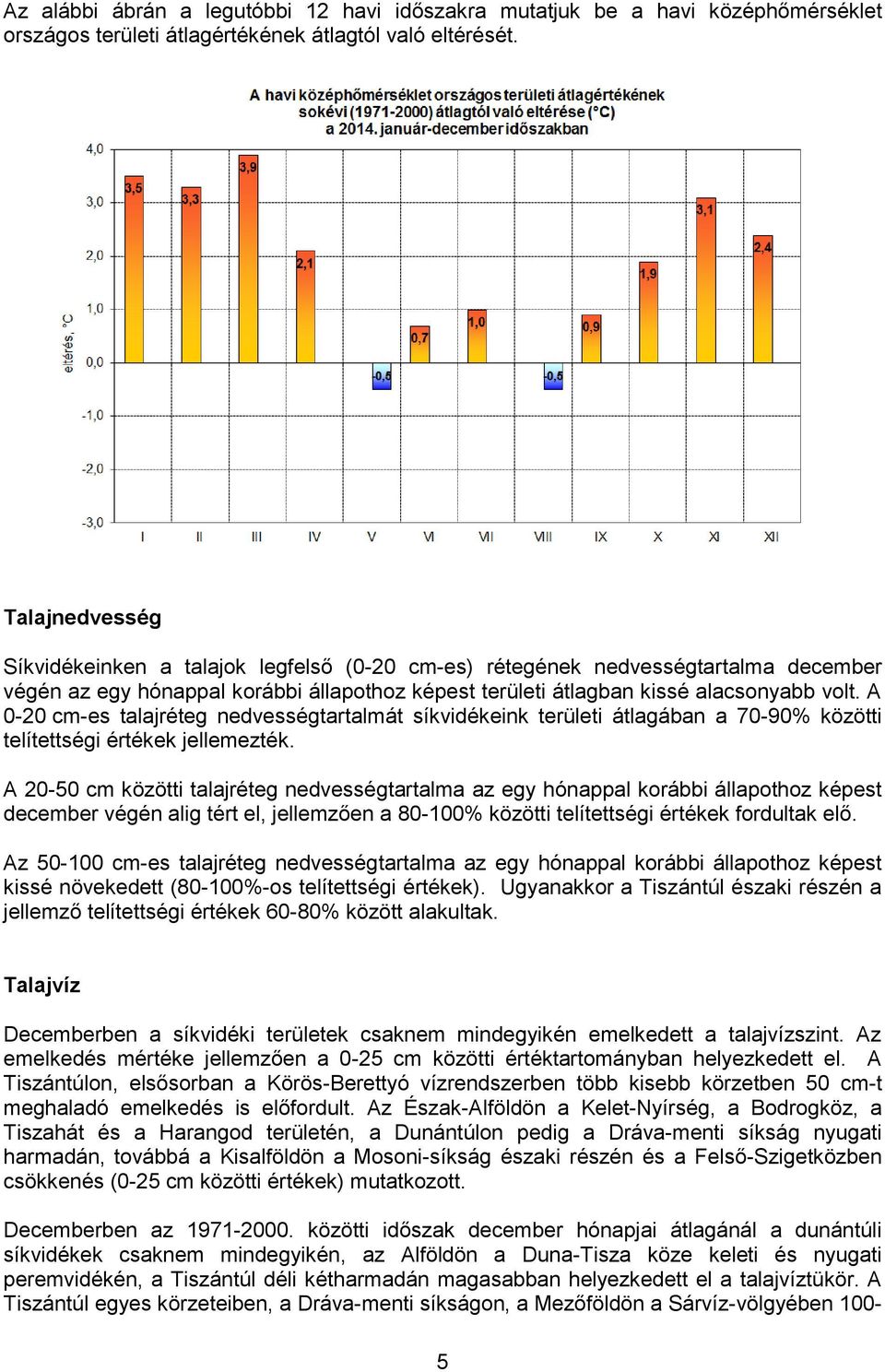 A 0-20 cm-es talajréteg nedvességtartalmát síkvidékeink területi átlagában a 70-90% közötti telítettségi értékek jellemezték.