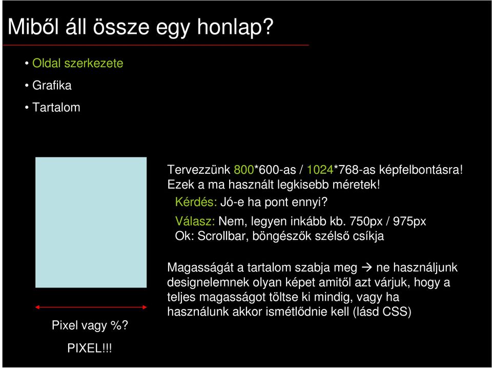 750px / 975px Ok: Scrollbar, böngészők szélső csíkja Pixel vagy %?