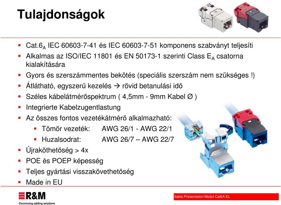 kialakítására Gyors és szerszámmentes bekötés (speciális szerszám nem szükséges!