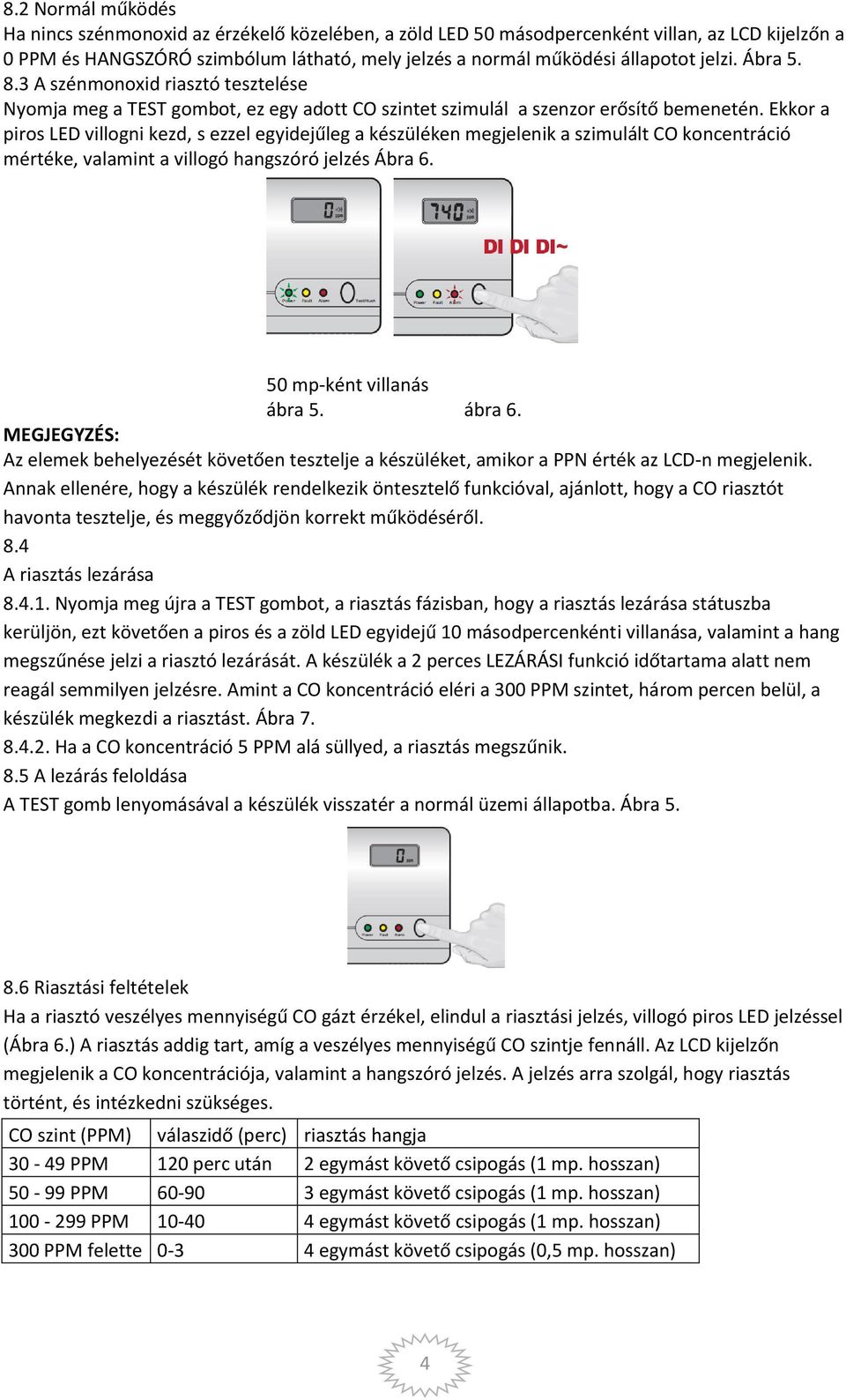 Elemmel működő CO riasztó LCD kijelzővel CIKKSZÁM: JB-C686L - PDF Free  Download