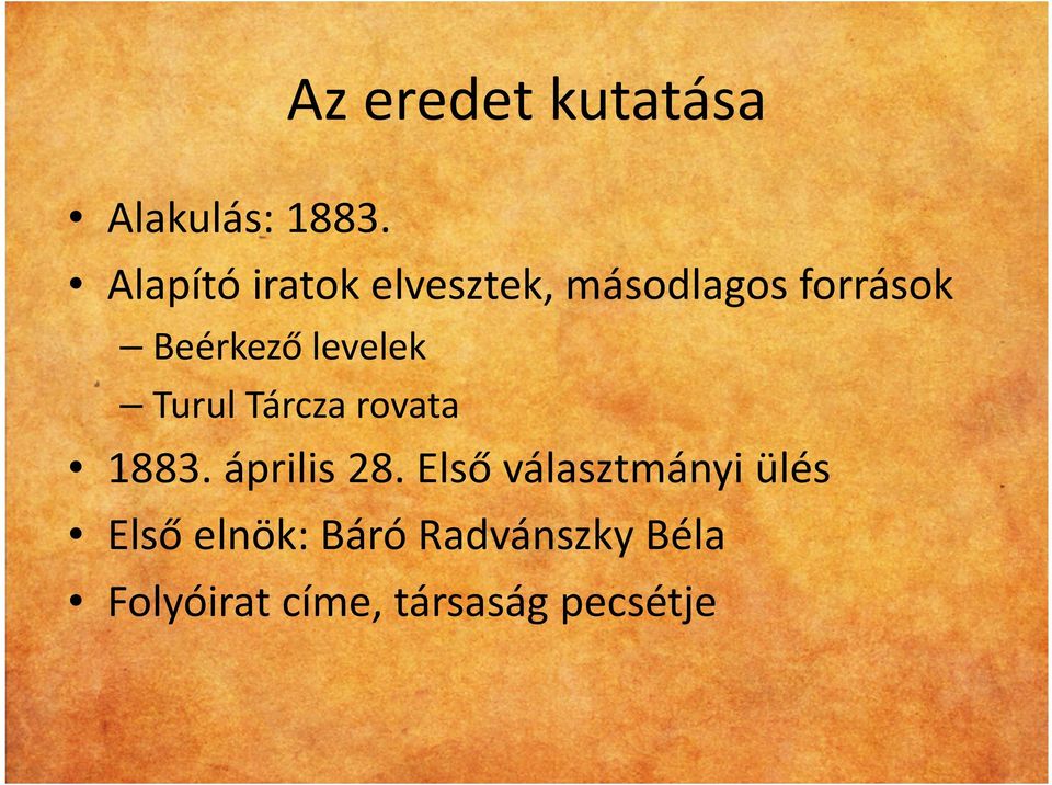 levelek Turul Tárcza rovata 1883. április 28.