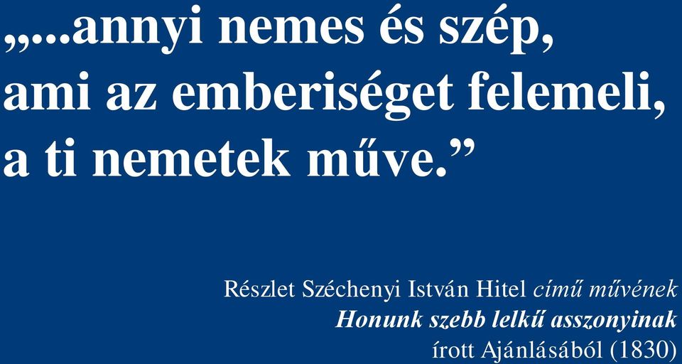 Részlet Széchenyi István Hitel című