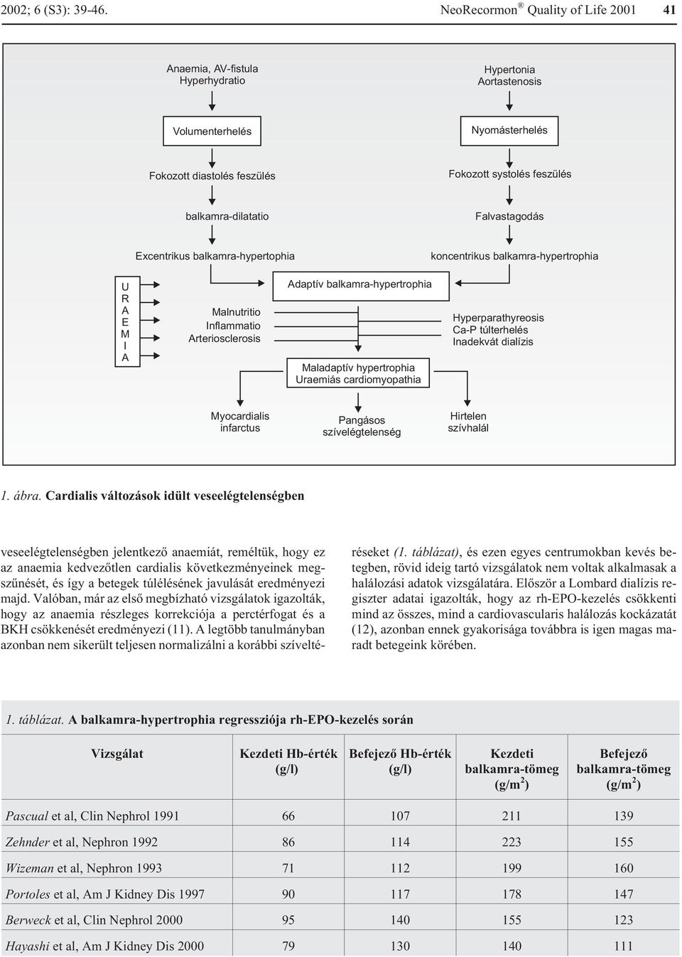 Falvastagodás Excentrikus balkamra-hypertophia koncentrikus balkamra-hypertrophia U R A E M I A Malnutritio Inflammatio Arteriosclerosis Adaptív balkamra-hypertrophia Maladaptív hypertrophia Uraemiás