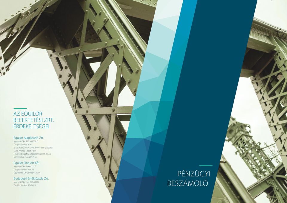 bizottság: Szécsényi Bálint, elnök; Németh Éva; Horváth Péter Equilor Fine Art Kft. Jegyzett tőke: 3.000.