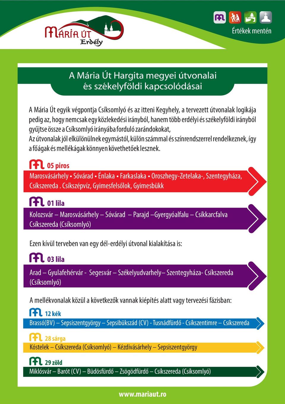 így a főágak és mellékágak könnyen követhetőek lesznek. 05 piros Marosvásárhely Sóvárad Énlaka Farkaslaka Oroszhegy-Zetelaka-, Szentegyháza, Csíkszereda.