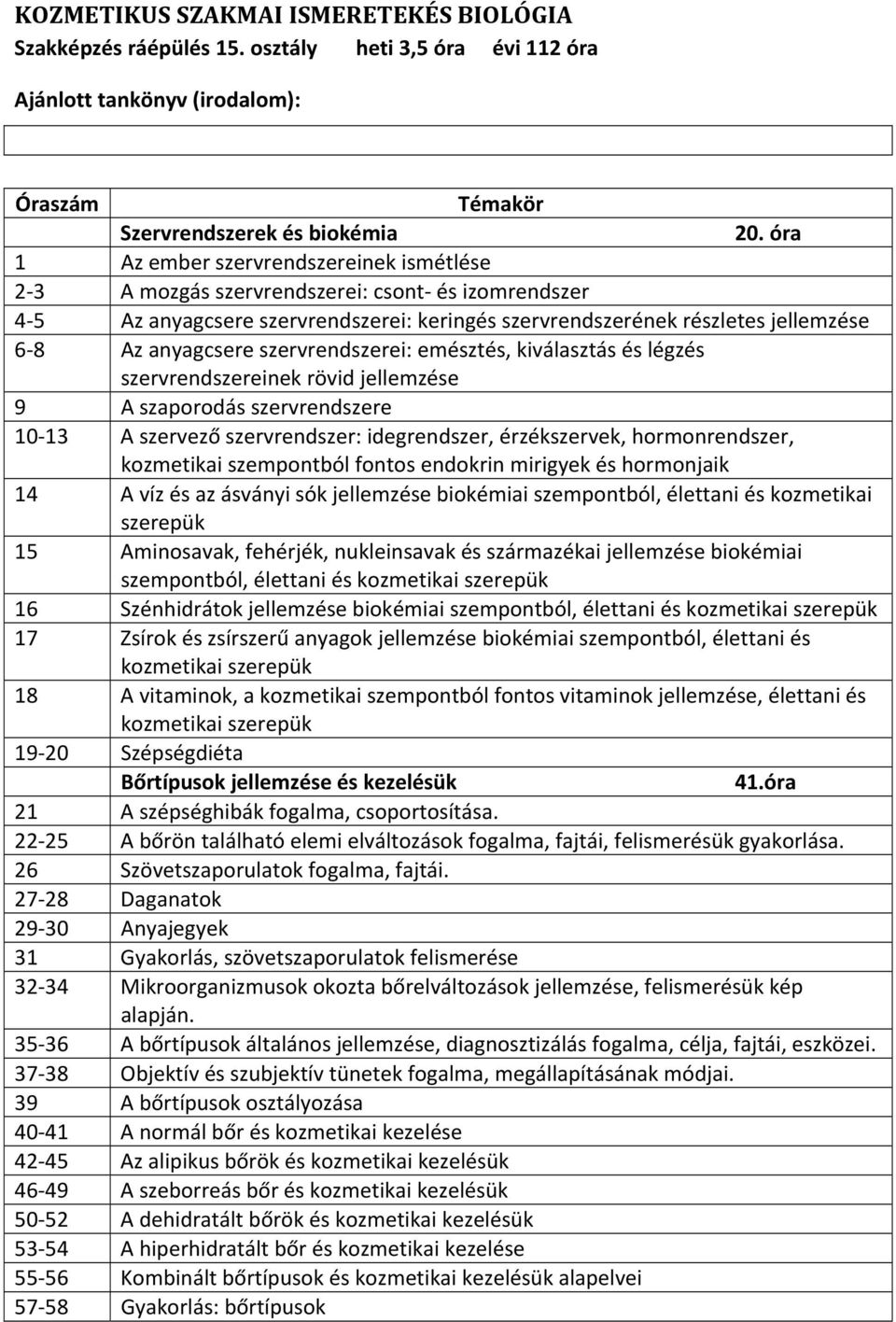 szervrendszerei: emésztés, kiválasztás és légzés szervrendszereinek rövid jellemzése 9 A szaporodás szervrendszere 10 13 A szervező szervrendszer: idegrendszer, érzékszervek, hormonrendszer,