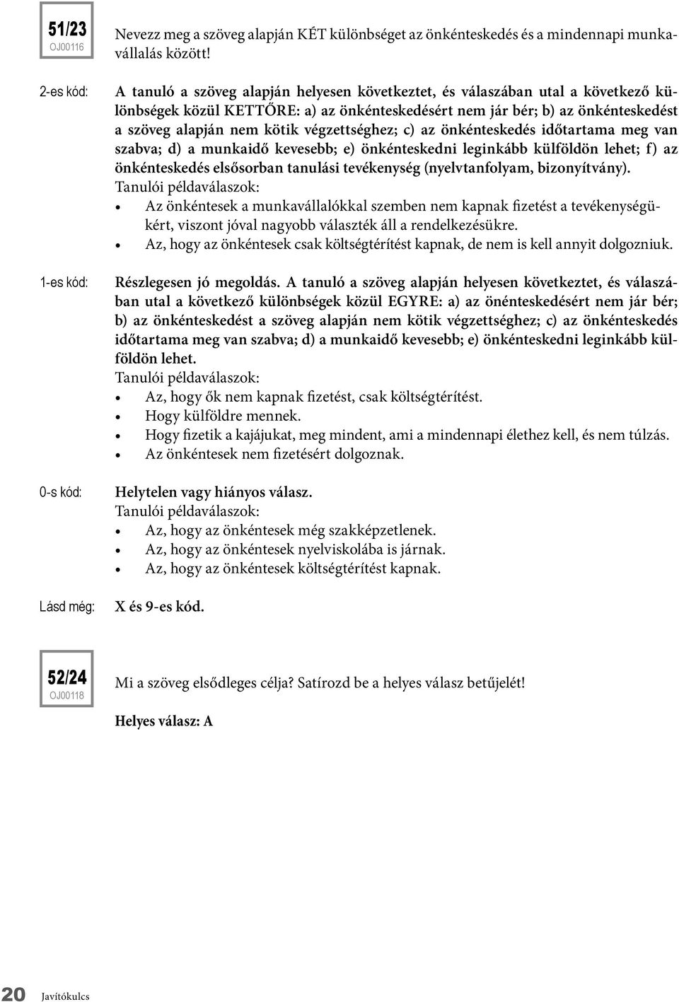 végzettséghez; c) az önkénteskedés időtartama meg van szabva; d) a munkaidő kevesebb; e) önkénteskedni leginkább külföldön lehet; f) az önkénteskedés elsősorban tanulási tevékenység (nyelvtanfolyam,