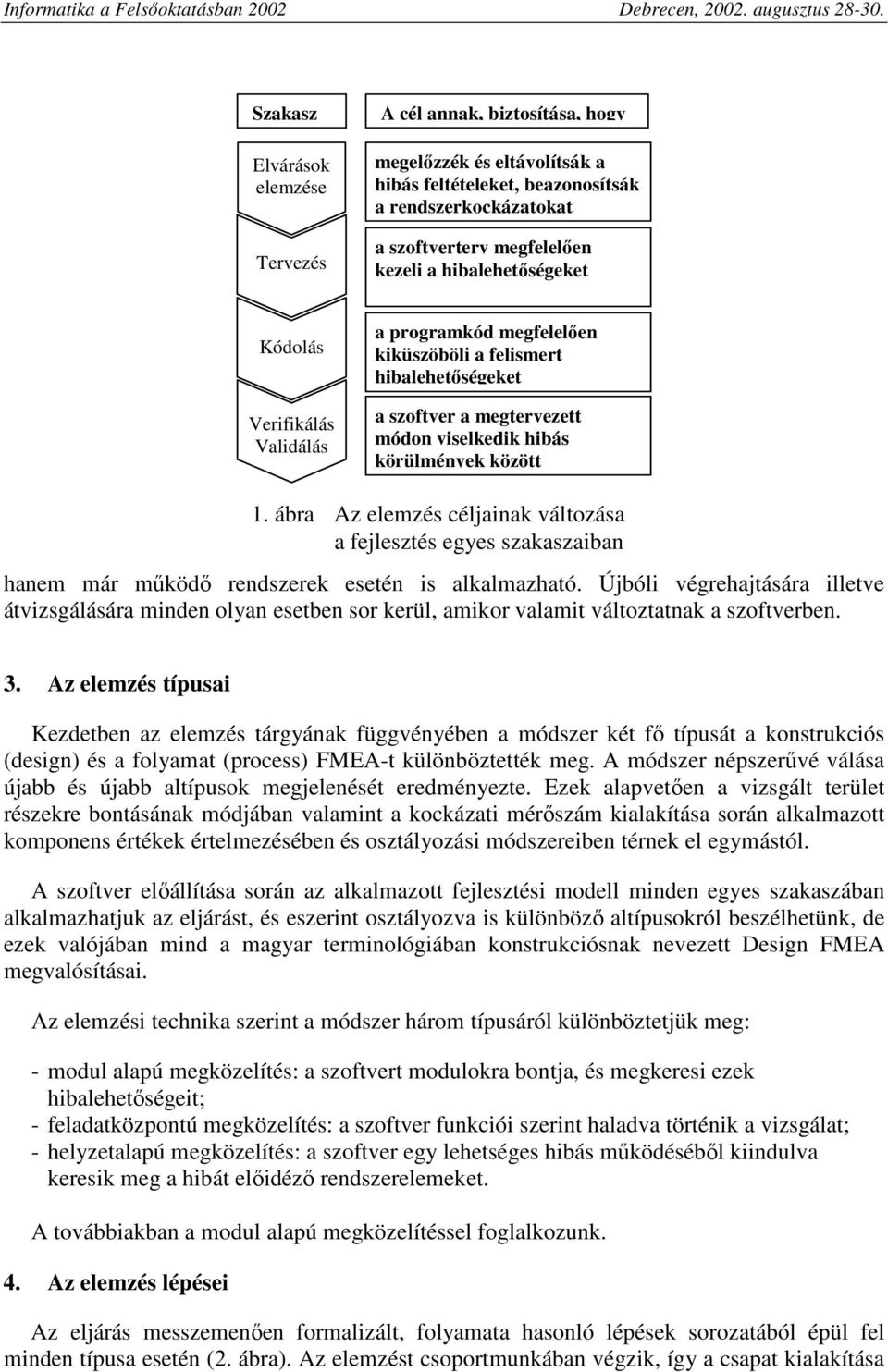 ábra Az elemzés céljainak változása a fejlesztés egyes szakaszaiban hanem már mőködı rendszerek esetén is alkalmazható.