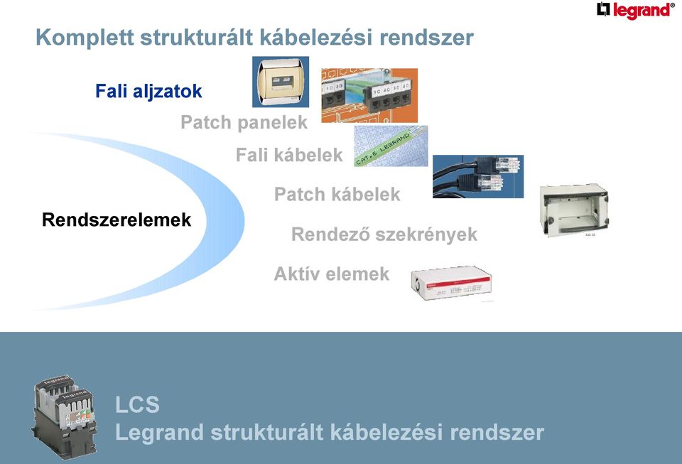 kábelek Rendszerelemek Rendező szekrények