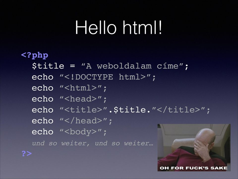 ! echo <head> ;!! echo <title>.$title. </title> ;!