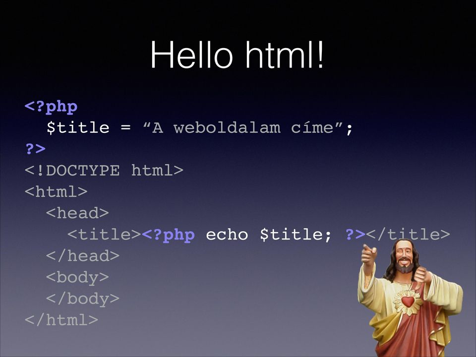 DOCTYPE html>! <html>!! <head>!!! <title><?