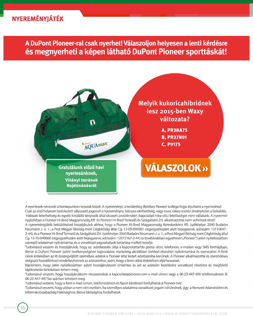 A, PR38A75 B, PR37N01 C, P9175 Vitányi Imrének