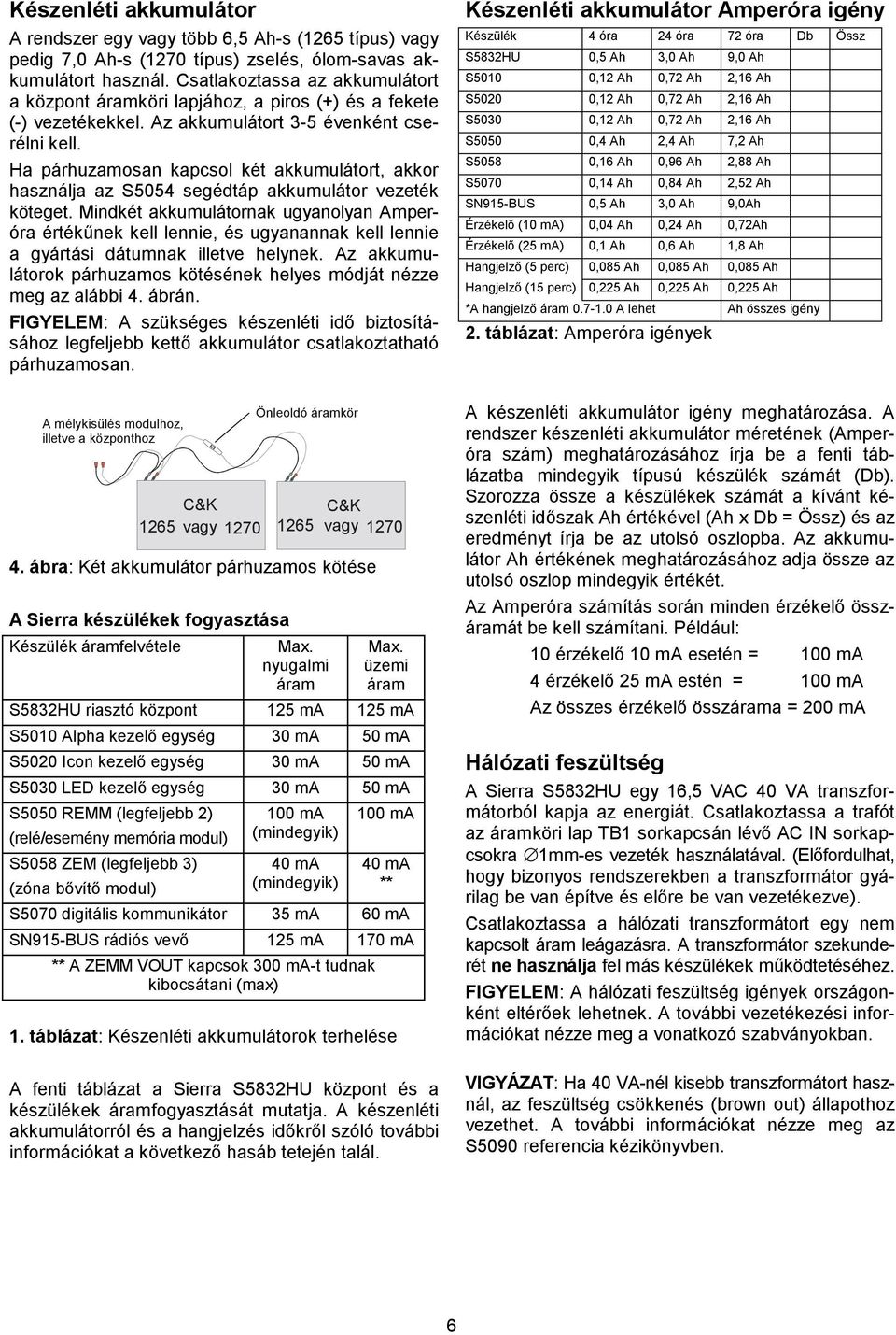 Ha párhuzamosan kapcsol két akkumulátort, akkor használja az S554 segédtáp akkumulátor vezeték köteget.
