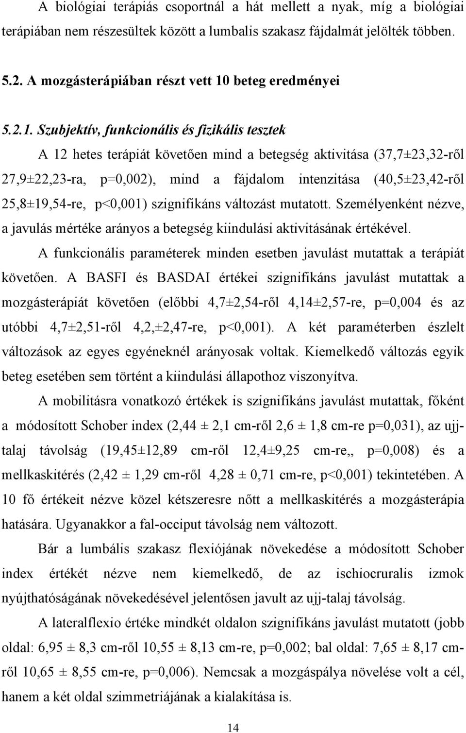 beteg eredményei 5.2.1.