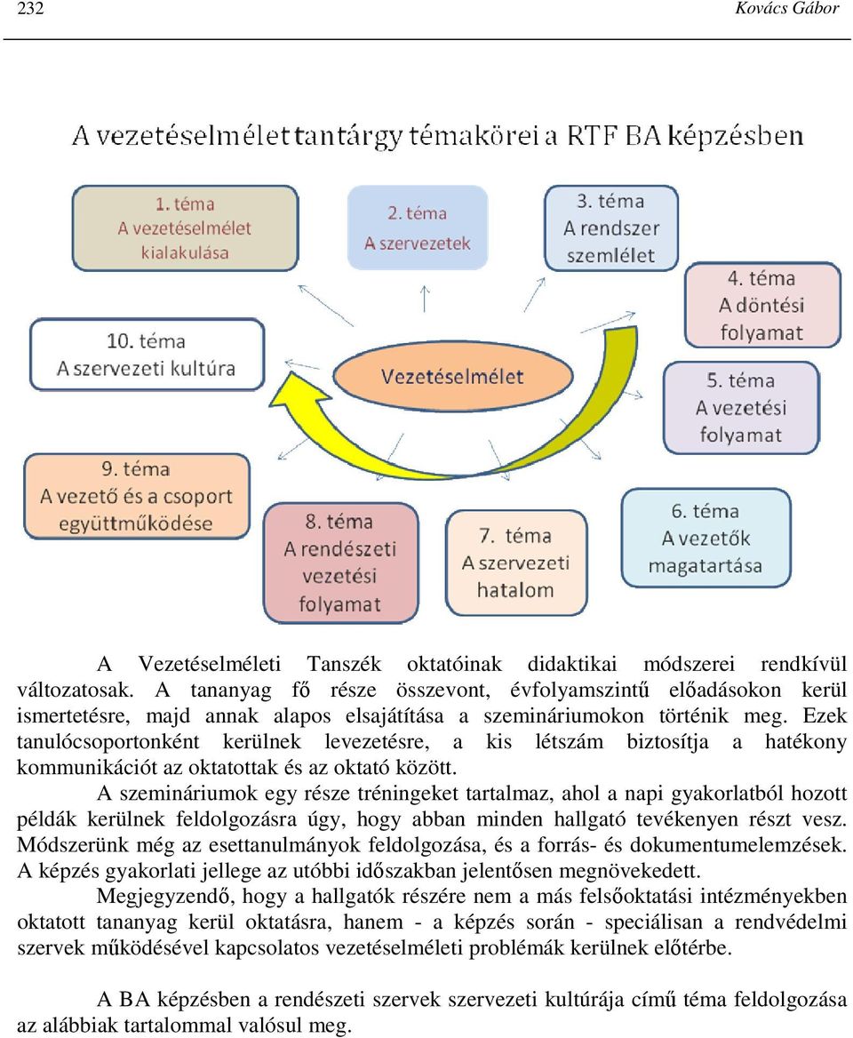 Ezek tanulócsoportonként kerülnek levezetésre, a kis létszám biztosítja a hatékony kommunikációt az oktatottak és az oktató között.