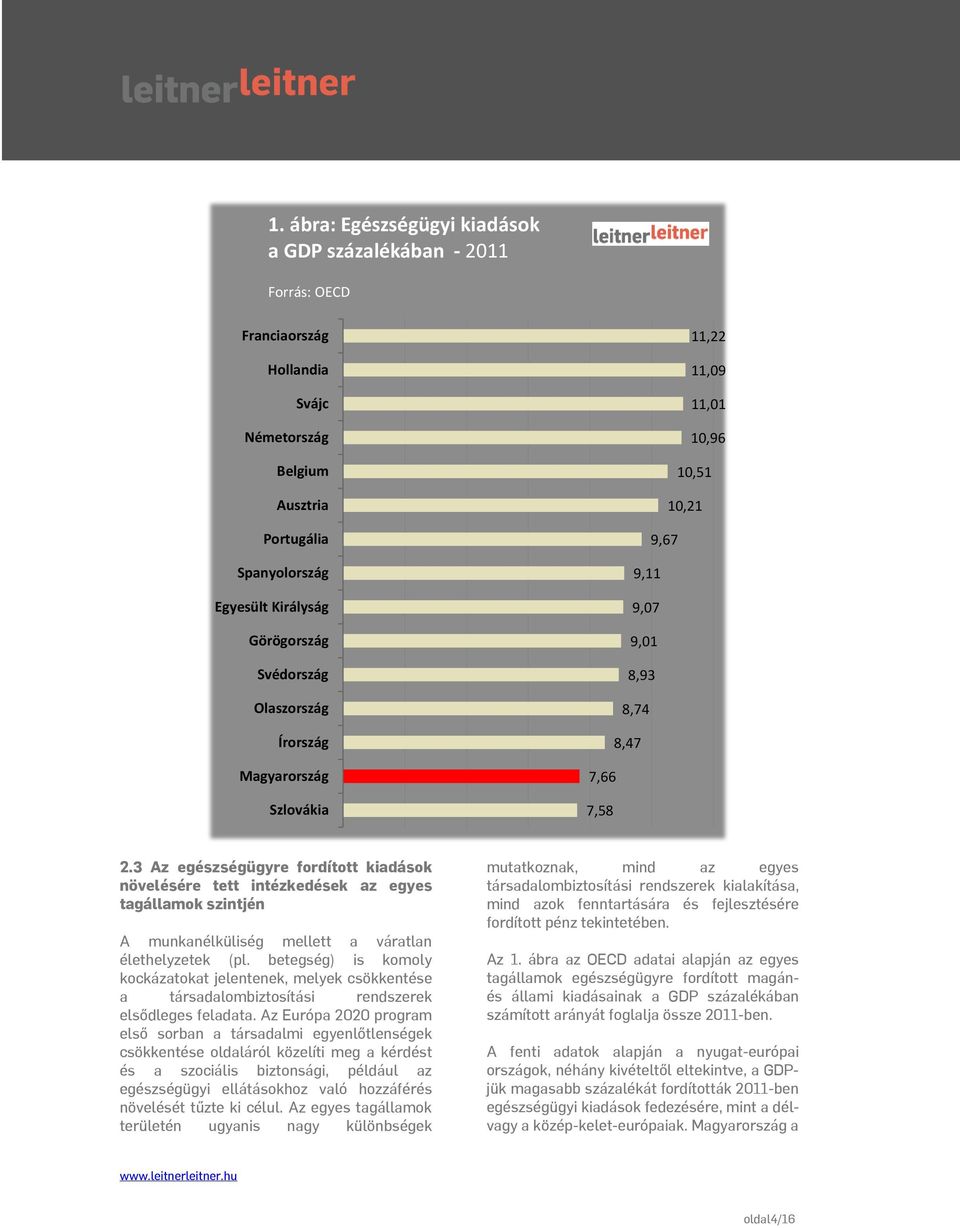 3 Az egészségügyre fordított kiadások növelésére tett intézkedések az egyes tagállamok szintjén A munkanélküliség mellett a váratlan élethelyzetek (pl.