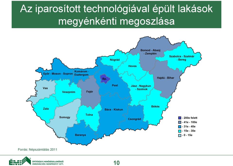 lakások megyénkénti