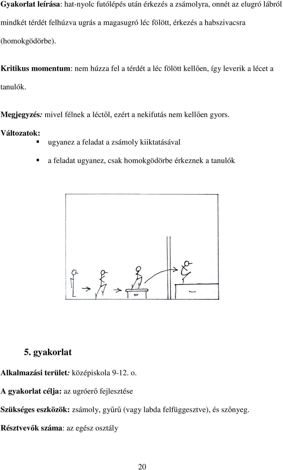 Megjegyzés: mivel félnek a léctől, ezért a nekifutás nem kellően gyors.