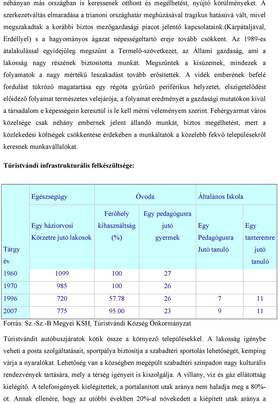 (kárpátaljával, Erdéllyel) s a hagyományos ágazat népességeltartó ereje tovább csökkent.