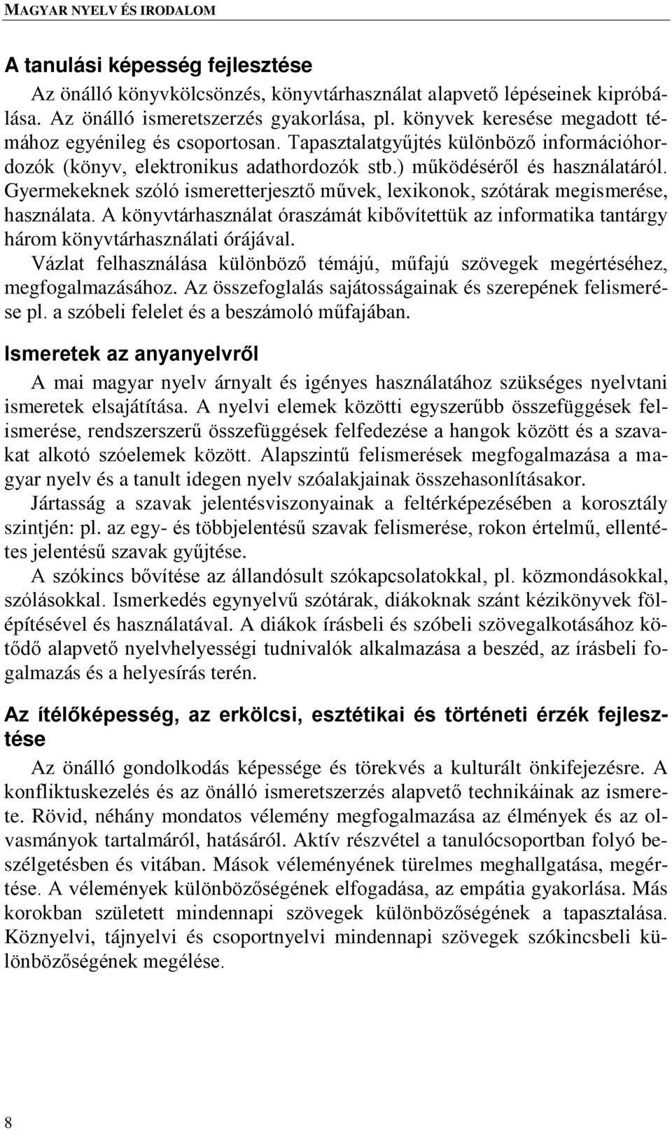 Magyar nyelv és irodalom. Célok és feladatok - PDF Ingyenes letöltés